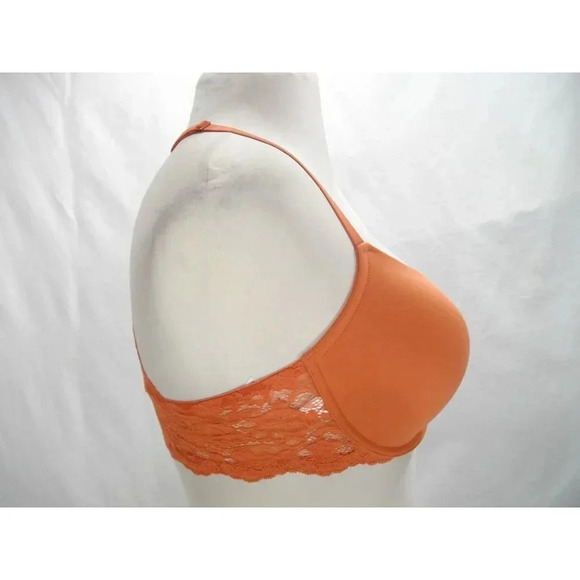 34A Gilligan O'Malley Front Close Everyday Lace Racerback Demi UW Bra Orange NWT - Picture 5 of 8
